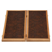 Нарды кожаные Питон коричневые средние — hichess.ru - шахматы, нарды, настольные игры