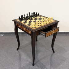 Шахматный стол эксклюзивный Венге с фигурами из самшита Стаунтон Royal &mdash; hichess.ru - шахматы, нарды, настольные игры