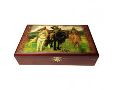 Домино в шкатулке &quot;Три богатыря&quot; — hichess.ru - шахматы, нарды, настольные игры