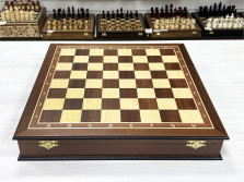 Шахматная доска ларец Махагон 45 см без фигур — hichess.ru - шахматы, нарды, настольные игры