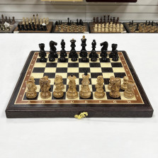 Шахматы подарочные ручной работы Венге 40 с фигурами из карельской березы — hichess.ru - шахматы, нарды, настольные игры