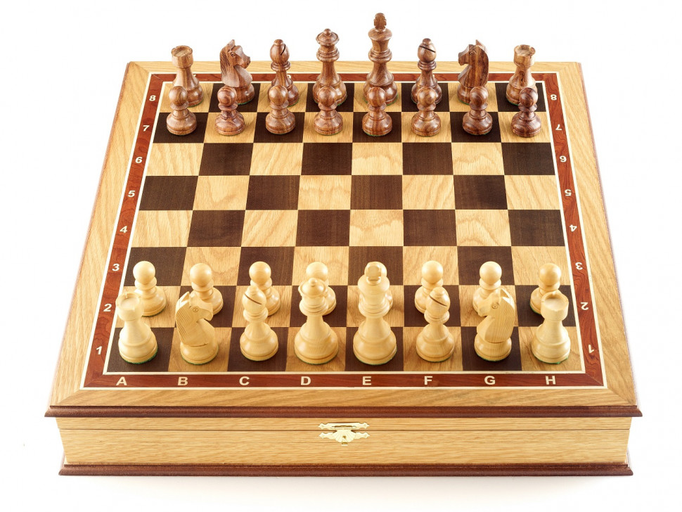 Шахматы ларец Дебют дуб большие фото 1 — hichess.ru - шахматы, нарды, настольные игры