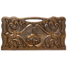 Нарды резные Лев с ручкой, Haleyan — hichess.ru - шахматы, нарды, настольные игры