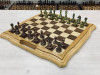 Шахматы из дерева подарочные с ручкой и ячейками Антик металл фото 1 — hichess.ru - шахматы, нарды, настольные игры