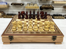Шахматный ларец красное дерево с фигурами Wellington 52 см — hichess.ru - шахматы, нарды, настольные игры