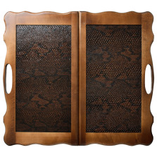 Нарды Кожаные Питон большие в дипломате — hichess.ru - шахматы, нарды, настольные игры