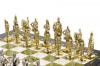 Шахматы из камня с металлическими фигурами "Русь" доска 40х40 см мрамор и змеевик 120699 фото 4 — hichess.ru - шахматы, нарды, настольные игры