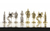 Шахматы из камня с металлическими фигурами "Русь" доска 40х40 см мрамор и змеевик 120699 фото 5 — hichess.ru - шахматы, нарды, настольные игры