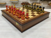 Шахматы эксклюзивные ручной работы Хохлома красное дерево фото 5 — hichess.ru - шахматы, нарды, настольные игры