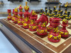 Шахматы эксклюзивные ручной работы Хохлома красное дерево фото 7 — hichess.ru - шахматы, нарды, настольные игры