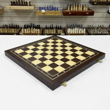 Шахматная доска складная венге ясень Элит 45 см &mdash; hichess.ru - шахматы, нарды, настольные игры