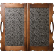 Нарды Кожаные Серебро большие в дипломате — hichess.ru - шахматы, нарды, настольные игры