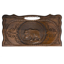 Нарды резные «Медведь» с ручкой 50, Haleyan — hichess.ru - шахматы, нарды, настольные игры