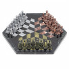 Подарочные шахматы "На троих" из камня 44х44 см фото 2 — hichess.ru - шахматы, нарды, настольные игры