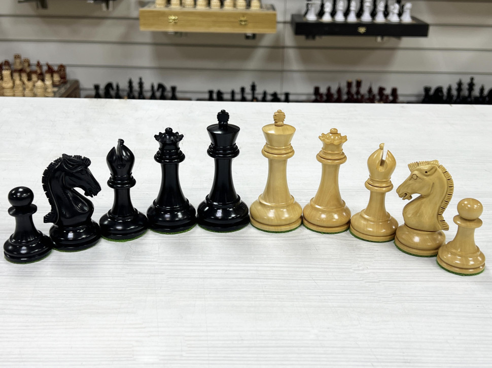 Шахматные фигуры Стаунтон Royal 31 эбонизированные фото 1 — hichess.ru - шахматы, нарды, настольные игры