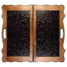 Нарды Кожаные Цветок большие в дипломате — hichess.ru - шахматы, нарды, настольные игры