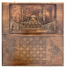 Нарды резные «Мечеть в Грозном», Rasulov — hichess.ru - шахматы, нарды, настольные игры