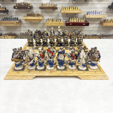 Шахматы подарочные фарфоровые Александр I против Наполеона на доске из карельской березы — hichess.ru - шахматы, нарды, настольные игры