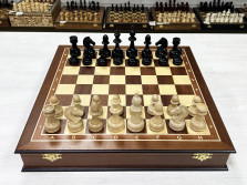 Шахматный ларец Махагон красное дерево Турнирный премиум 45 см — hichess.ru - шахматы, нарды, настольные игры