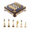 Подарочный набор шахматы и шашки "Царские" из лазурита фото 1 — hichess.ru - шахматы, нарды, настольные игры
