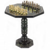 Шахматный стол "Римляне" бронза змеевик фото 1 — hichess.ru - шахматы, нарды, настольные игры