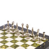 Шахматы подарочные каменные с металлическими фигурами Стаунтон 36 см змеевик фото 4 — hichess.ru - шахматы, нарды, настольные игры