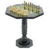 Шахматный стол "Римские" из бронзы и змеевика фото 1 — hichess.ru - шахматы, нарды, настольные игры
