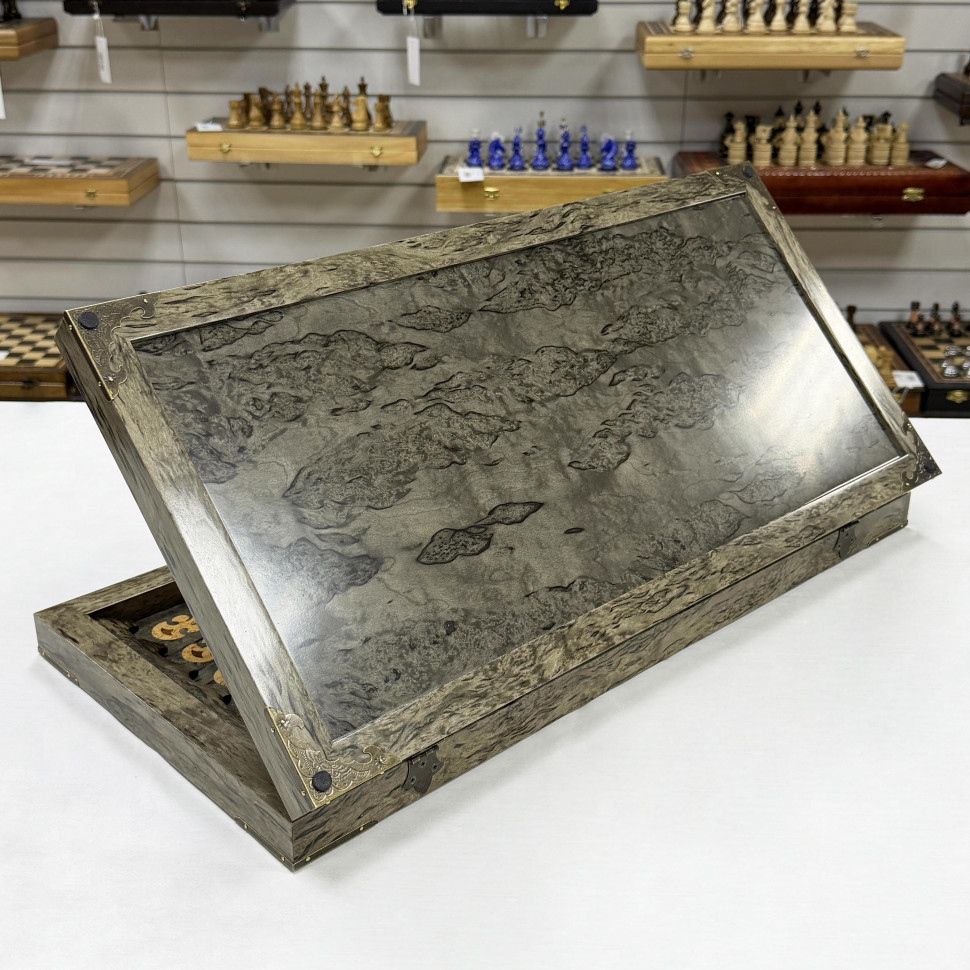 Нарды подарочные из мореной карельской березы большие 62 см фото 1 &mdash; hichess.ru - шахматы, нарды, настольные игры