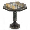 Шахматный стол "Римские" из бронзы и мрамора фото 1 — hichess.ru - шахматы, нарды, настольные игры