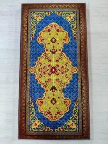 Нарды подарочные Восточный узор синие большие  — hichess.ru - шахматы, нарды, настольные игры