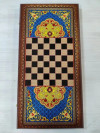 Нарды подарочные Восточный узор синие большие  фото 3 — hichess.ru - шахматы, нарды, настольные игры