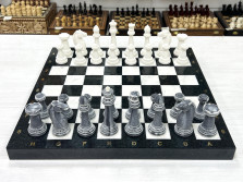 Шахматы каменные Стаунтон мрамор/змеевик фигуры литьевой мрамор — hichess.ru - шахматы, нарды, настольные игры