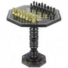 Шахматный стол из змеевика — hichess.ru - шахматы, нарды, настольные игры