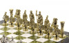 Настольные шахматы "Римские воины" доска 44х44 см из камня мрамор змеевик с металлическими фигурами фото 4 — hichess.ru - шахматы, нарды, настольные игры