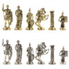 Настольные шахматы "Римские воины" доска 44х44 см из камня мрамор змеевик с металлическими фигурами фото 6 — hichess.ru - шахматы, нарды, настольные игры