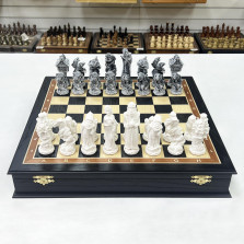 Шахматы Сказочные в ларце из мореного дуба — hichess.ru - шахматы, нарды, настольные игры