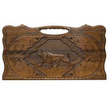 Нарды резные Лев-3 с ручкой 60, Haleyan — hichess.ru - шахматы, нарды, настольные игры