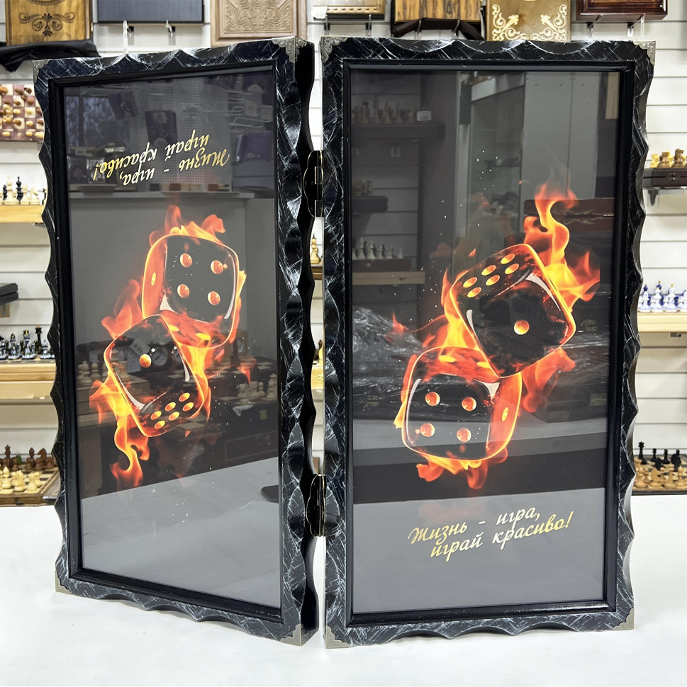 Нарды стеклянные подарочные Жизнь игра 63 см с чехлом фото 1 — hichess.ru - шахматы, нарды, настольные игры