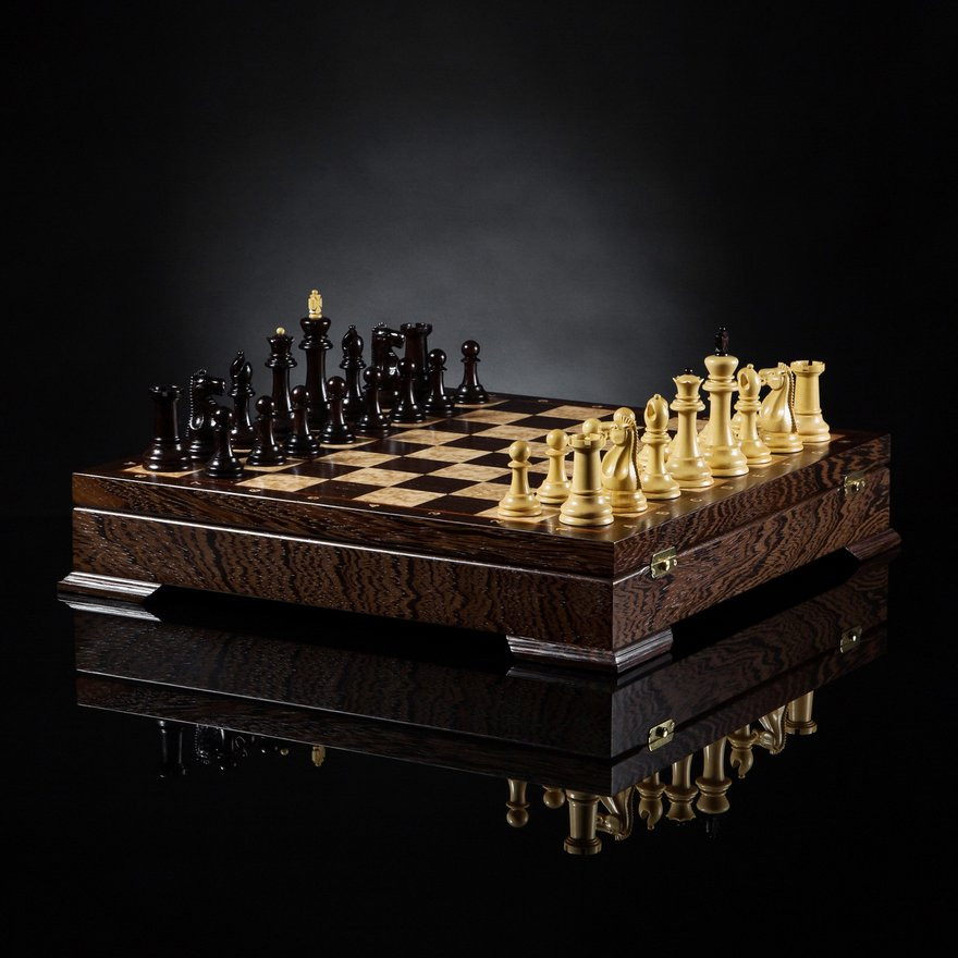 Шахматы Стаунтон премиум фото 1 — hichess.ru - шахматы, нарды, настольные игры