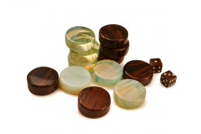 Набор фишек для нард из обсидиана, Haleyan — hichess.ru - шахматы, нарды, настольные игры