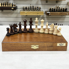 Шахматные фигуры в ларце Стаунтон Люкс, Wegiel — hichess.ru - шахматы, нарды, настольные игры