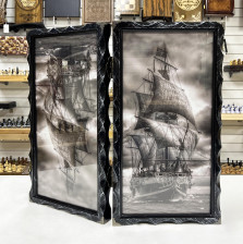 Нарды стеклянные подарочные Корабль призрак 63 см с чехлом — hichess.ru - шахматы, нарды, настольные игры