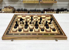 Набор 3 в 1 шахматы-нарды-шашки Красное дерево Турнирный — hichess.ru - шахматы, нарды, настольные игры