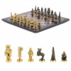 Шахматы бронзовые "Народы севера" доска каменная 40х40 см фото 1 — hichess.ru - шахматы, нарды, настольные игры