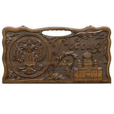 Нарды резные &quot;Россия&quot; с ручкой 60, Haleyan — hichess.ru - шахматы, нарды, настольные игры