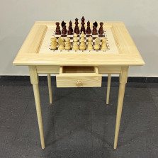 Шахматный стол гроссмейстерский с фигурами и ящиком 73 см — hichess.ru - шахматы, нарды, настольные игры