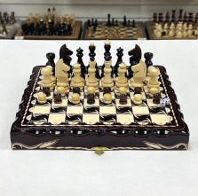 Набор 3 в 1 шахматы нарды шашки резные Лев 30 см лакированные — hichess.ru - шахматы, нарды, настольные игры