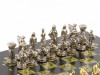 Шахматы из змеевика "Спартанцы" 28х28 см фото 3 — hichess.ru - шахматы, нарды, настольные игры