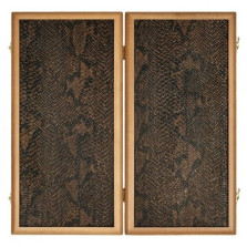 Нарды подарочные Кобра средние экокожа коричневые — hichess.ru - шахматы, нарды, настольные игры