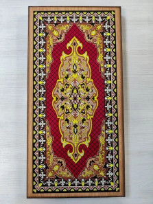 Нарды деревянные Восточный узор красные средние 50 на 50 см подарочные — hichess.ru - шахматы, нарды, настольные игры